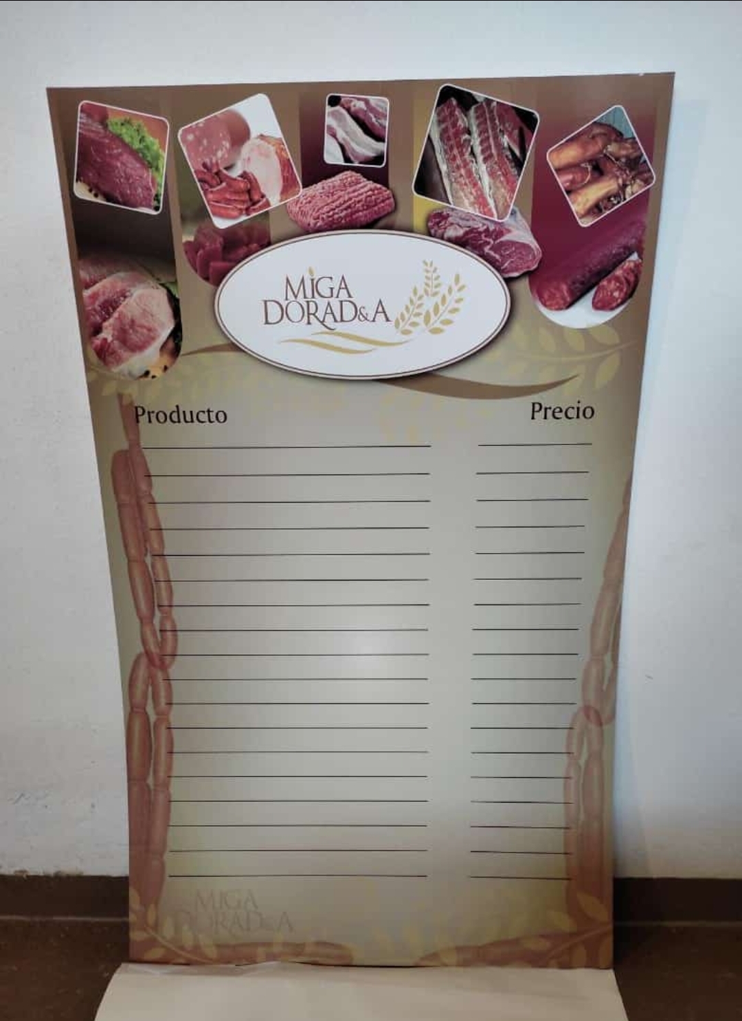 Pizarra Routeada 1m x 60cm con imagen impresa en vinilo blanco
